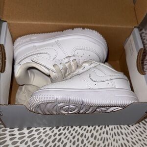Nike White Sneakers Air Force 1 Monochrome Style
